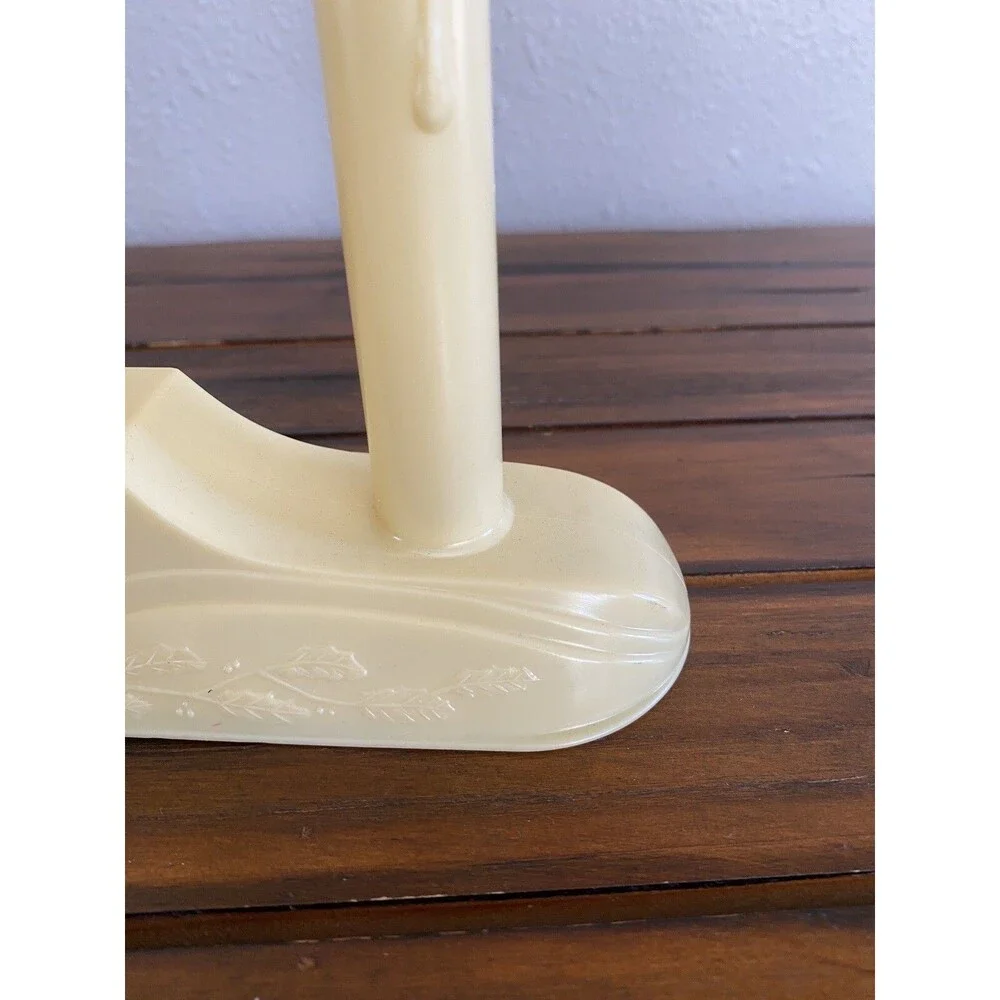Vintage Christmas Electric Window Tiered Candle 3 Stick Candelabra Dripping Wax